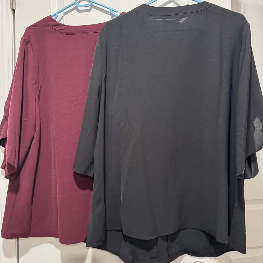 NWT New BloomChic Black and Burgundy Blouses lot 18/20 women’s 2XL shirts tops - Picture 7 of 8